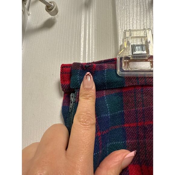 Vintage Pendleton Plaid Tartan Pure Virgin Wool A Line Holiday Size Large - Picture 8 of 10